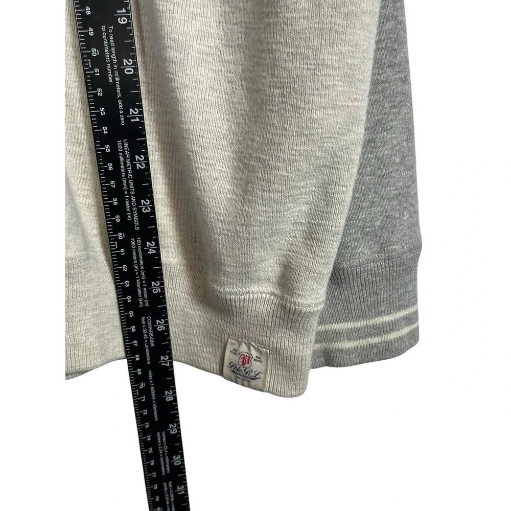 VTG POLO RALPH LAUREN Sz XL Men's Sweater Raglan Gray Beige Crew Neck Sweatshirt